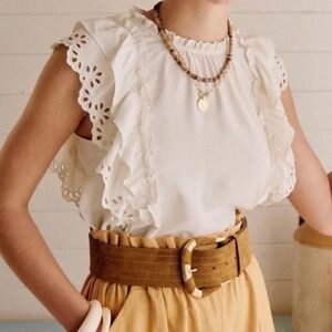 Sezane Claire Blouse Ecru Size 38 (US 6)